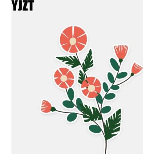 YJZT 10.4*13.1CM Unique Colored Flowers Grass Decor Car Stickers Graphic Personalized 11A1058