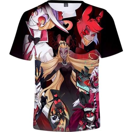 3-14 Years Boy Girl Children Anime T-shirt Helluva Boss T-Shirts Men Women Short Sleeve Anime Clothes T-shirt Kid Adult Tee Tops
