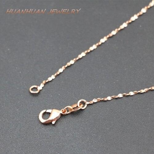 1mm Dainty Copper Stainless Steel Necklace Link Chain For Women Trendy Chokers Chains making Diy Pendant Jewelry 18inch B3369