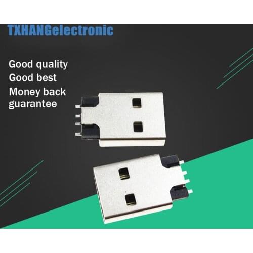 20pcs USB 2.0 Male A Type USB PCB Connector Plug 180 degree SMT SMD Male USB Connectors