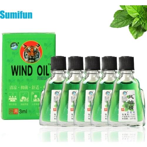 5pcs Tiger Balm Refreshing Oil For Headache Dizziness Medicinal Oil Pain Rheumatism Abdominal Pain Fengyoujing With Box C2104
