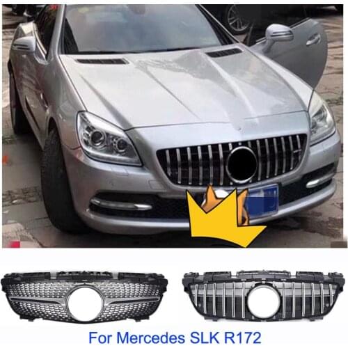 Diamond Front Grille GT Grill for M-B R172 SLK 2011-2015 SLK200 SLK250 SLK350 not fit SLK63 without emblem