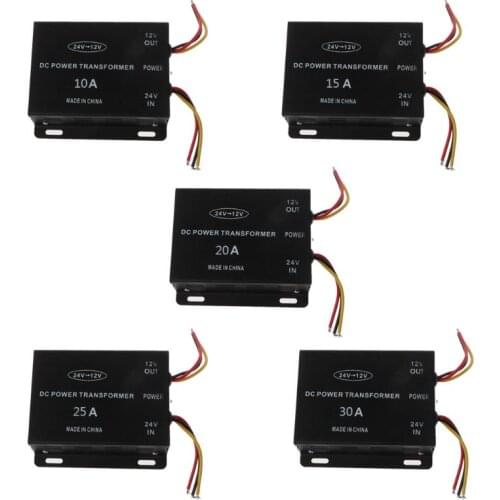 Car Power Supply Step Down Transformer 24V To 12V Converter High Power To Low Inverter 10/15/20/25/30A Output With Memory