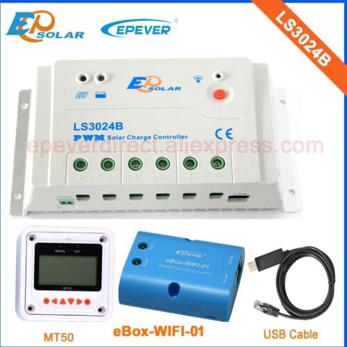 Free Shipping solar controller 30A regulator Wifi eBOX MT50 Meter Solar pwm system high quality 12V/24V auto work MT50 Meter