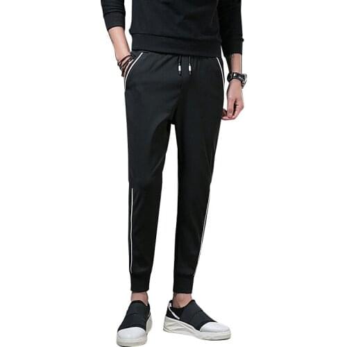 Bormandick 2018 New Fashion Bottoms Mens Pants Poylester Sweatpants Mens Joggers Striped Pants Gyms Clothing KXP K77 29