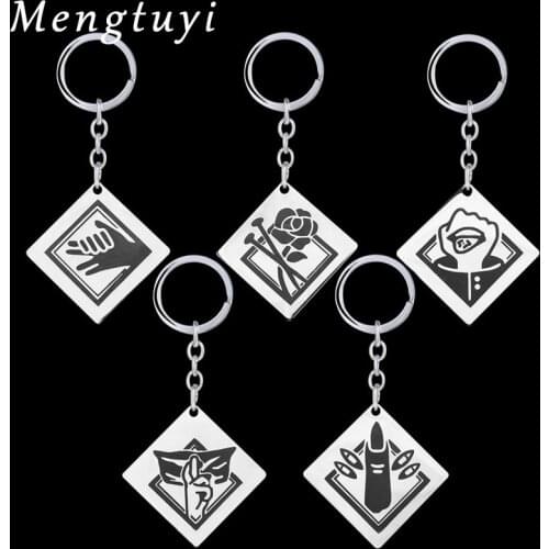 Anime 5 Styles Jujutsu Kaisen Gojo Satoru Keychains Stainless Steel Chaveiro Itadori Yuji Megumi Keyrings Car Key llaveros