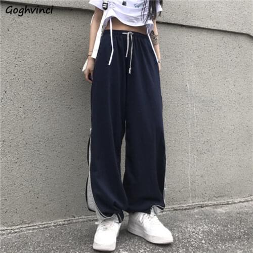 Casual Pants Women Patchwork Design Korean Fashion Chic Loose Large Size 3XL New All-match Harajuku Streetwear Casual Simple Ins