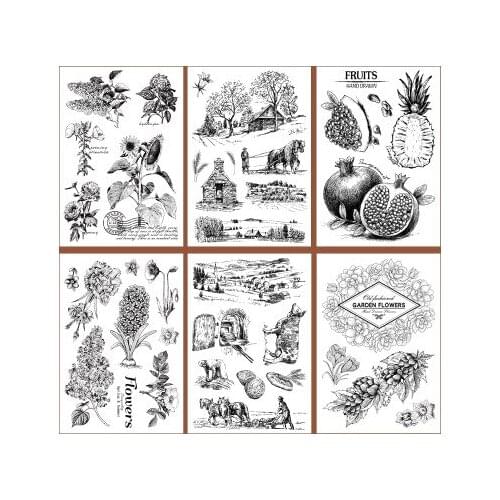 Transparent silicone seal Plant series printing DIY decoration scrapbook / album decoration transparent stamp