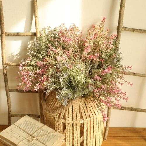 Artificial Flowers Cherry Blossoms Gypsophila Fake Plants DIY Wedding Bouquet Vases for Home Decor Faux Christmas Branch