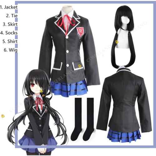 Kurumi Tokisaki Cosplay Uniform Date a Live Sexy Lingerie School Girl Cosplay JK Uniform Skirt Cute Dress Japanese Anime Socks