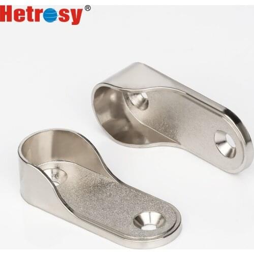 Hetrosy Hardware Tube Support Pipe Bracket Holder for Wardrobe Flange Curtain Cloth Rod Seat Round Tube Seats Bracket Household