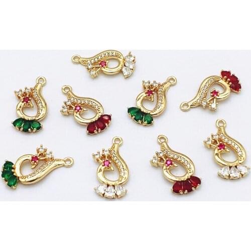 New Arrival!23x12mm 50pcs Cubic Zirconia/Copper Charm For Handmade Necklace/Earrings make DIY Parts,Jewelry Accessories Findings