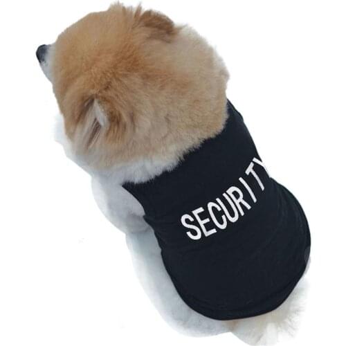 SECURITY Back Pet Cat Dog Clothes Vest Summer Unisex Puppy Dogs T Shirt Sleeveless Apparel Clothing Cute Wear for Small Doggy
