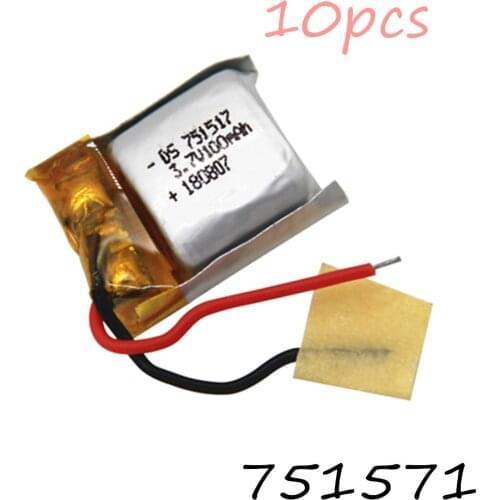 3.7V 100mAh lipo battery for Cx10 CX-10 CX-12 JJ810 820 828 V646 RC drone battery 751517 3.7V Lipo bettery 1-10Pcs