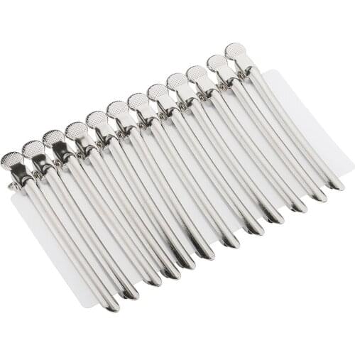 12pcs Metal Hairdressing Sectioning Clamp Salon Hair Styling Clip Grip Hairpin
