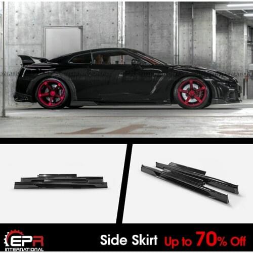 For 08 onwards Nissan R35 GTR ROW Style FRP Unpainted Side Skirt Exterior Accessories Kits