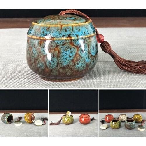 Storage Tank Teapots Canned Chinese Porcelain Ceramic Tea Candy Coffee Canister For Home Travel Storage Container Rangement