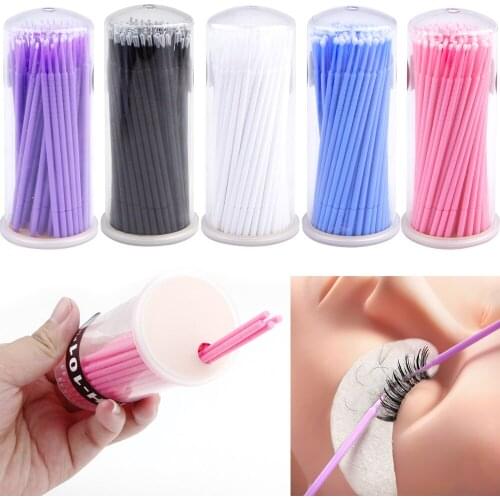 100PCS/Lot Disposable Micro Brushes Cotton Swab Eyebrow Sticks Eyelash Extension Tools Microbrushes Eyelashes Mascara Applicator