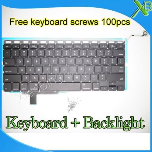 Brand New For MacBook Pro 17.1" A1297 US keyboard+Backlight Backlit+100pcs keyboard screws 2008-2011 Years