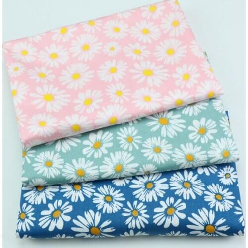 50*160CM Daisy Flowers Printed 100% Cotton Fabric Handmade Sewing Materials Home Textile Girls Dress Bedding Making All Seasons