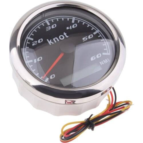 85mm 60 Knot Stainless GPS Speedometer Waterproof Digital Gauge Chrome