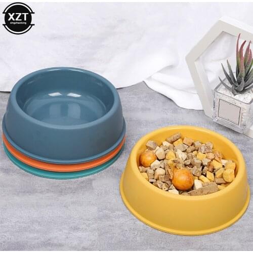High Quality Solid Color Pet Bowls Candy-Colored Lightweight Plastic Single Bowl Small Dog Cat Pet Bowl Pet Feeding Water Tools