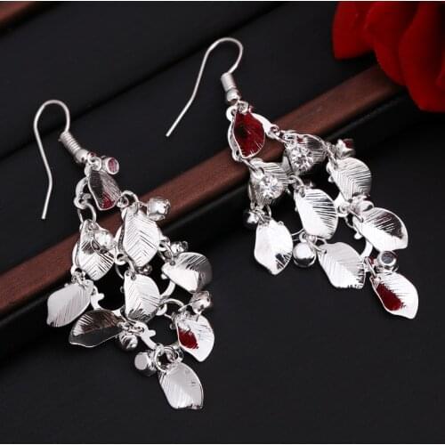 Crystal Diamante Rhinestone Long Tassel Earrings Silver Color Drop Dangle Big Earrings Women Ladies Wedding Bridal Earrings Gift