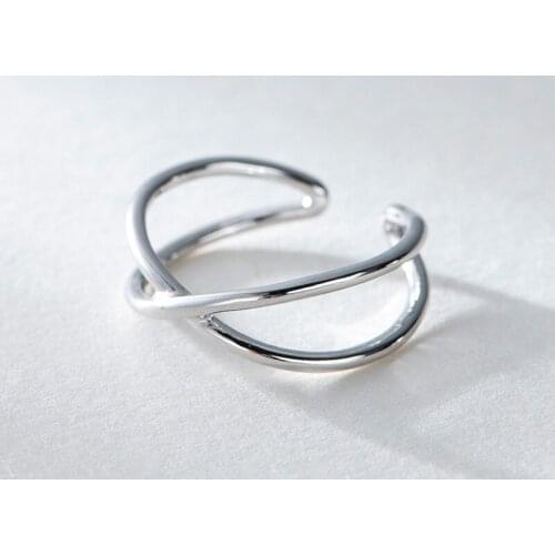 100% Real Silver Color Cross Rings For Women Bridal Wedding Anelli Trendy Jewellery Party Engagement Anillos Mujer