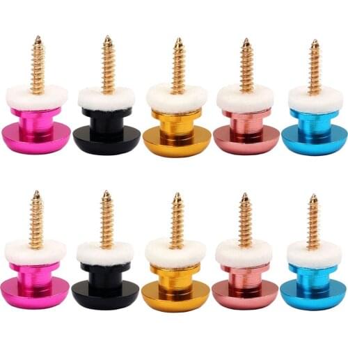 5 Pairs Guitar Bass Ukulele Mandolin Strap Locks Button Screw Pins Pegs Pads Set for Guitar Bass Replacement Tool Accessory