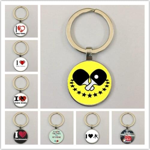 Table Tennis Table Tennis Art Keychain Retro Popular Leisure Sports Sports Jewelry Men and Women Keychain Gift