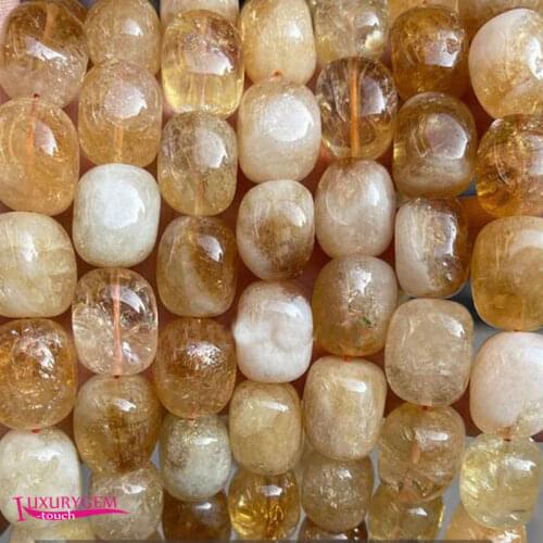 Natural Citrines Crystal Stone Spacer Loose Beads High Quality 15x20mm Smooth Irregular Shape DIY Gem Jewelry Making 38cm a3730