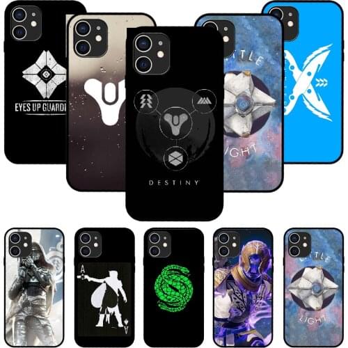 For iPhone 11 12 8 Plus Mini Pro X XR XS Max 4 5 7 6 6S 8 SE Phone Case Black Cover Prime Trend Hoesjes Destiny 2 Game