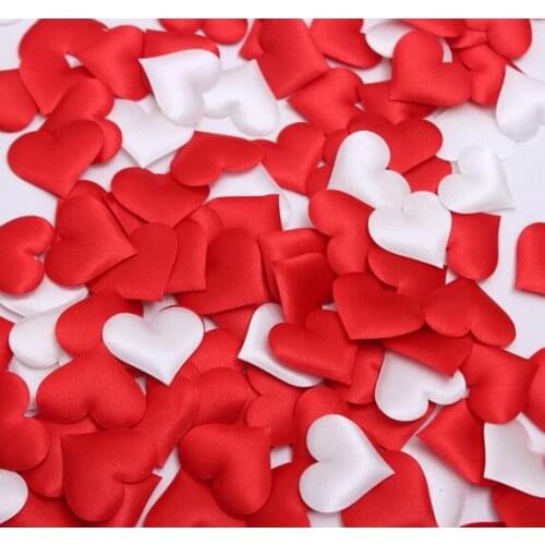 Cheap ! 100pcs Fabric Heart Dia 3.5cm Wedding Party Confetti Table Decoration Birthday Party Decorative Supplies