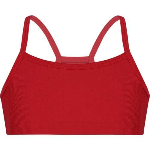 Kids Girls Summer Dance Sport Crop Tops Stretchy Tanks Bra Top Camisole Vest for Ballet Dance Stage Performance Workout Fitness