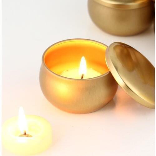 4Pcs Round Metal Candle Jar Solid Color Tinplate Drum Jar with Lids for DIY Candle Making Holding Candy Gifts Box Tea Container