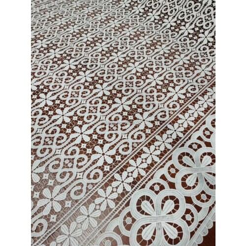 African Cord Water soluble Lace 2019 Latest French guipure Lace Fabric Nigeria For Evening Dress High Quality white lace fabric