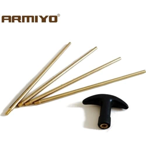 Armiyo Brass Rotate Rod 5mm Dia 75cm Length Gun Bore Brush Barrel Cleaning Kit Accessories Thread Size 8-32