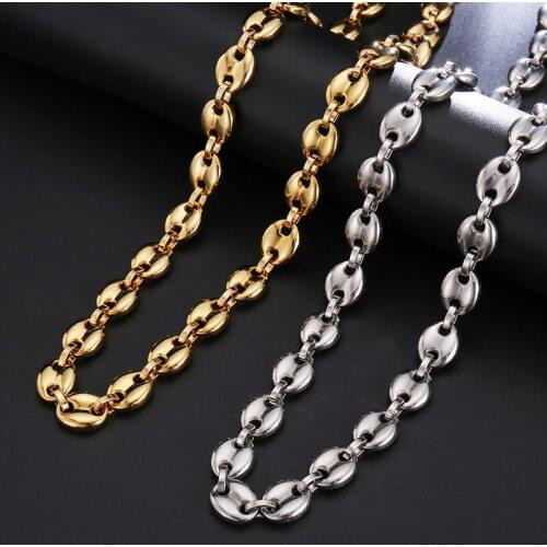 Hot Sale Domineering 1PC Bracelet Jewelry Coffee Beans Chain Men Unisex High Quanlity New Necklace Women Stainless Steel