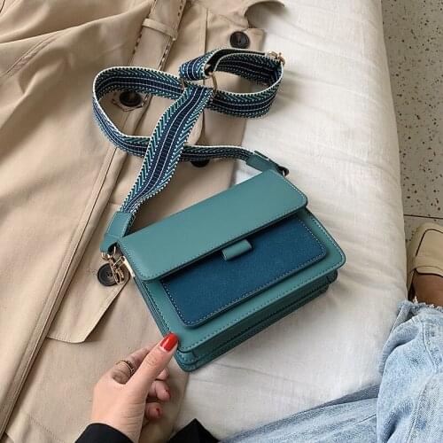 Fashion Woman Shoulder Bag PU Leather Youth Ladies Small Square Bag light Wild Simple Female Daily Messenger Bag Waterproof Blue