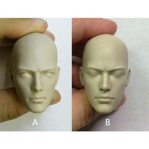 1/6 Scale Male Head Sculpt Buddhist Monk Unpainted White Head Close Eyes/Open Eyes Model for 12 inches Action Figure