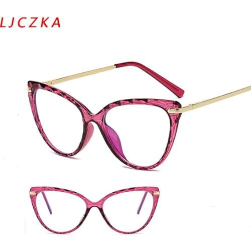 Oversized Anti Blue Light Glasses For Women 2021 Vintage Cat Eye Frame Computer Blue Light Blocking Gaming Eyeglasses Okulary