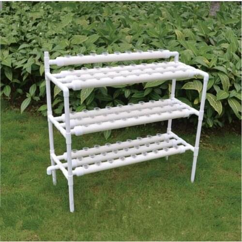 NFT Hydroponics system with 90pcs of net cup. Home hydroponics system. Nutrient Film Technique (NFT)