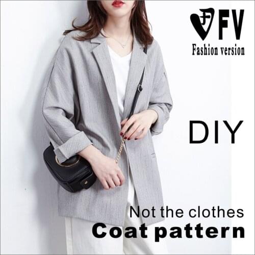 Coat Pattern Womens Suit Collar Long Sleeve Cutting Picture 1:1 Clothing Design Pattern BWT-91