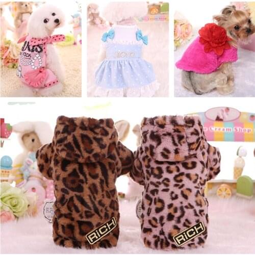 Pet Dress For Dogs Spring And Autumn Clothes Dot Maid Costume Skirt Cat Clothing Sweet Coat Yorkies Dresses With Lace Pink Blue