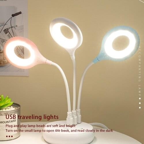 Portable Multifunction LED USB Ring Flexo Lamp Room Study Book Reading Night Lights Eye Protection Desk Laptop Lighting
