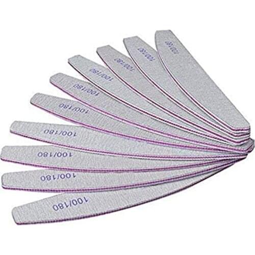 Professional Nail File 100/180 Half Moon Sandpaper Nails Sanding Grinding Polishing Nail Art Manicure Care Tools Nail equipment