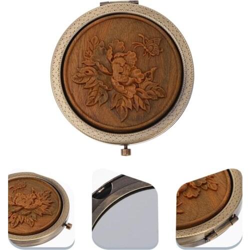 Vintage Style Makeup Mirror Folding Compact Cosmetics Mirror for Travel