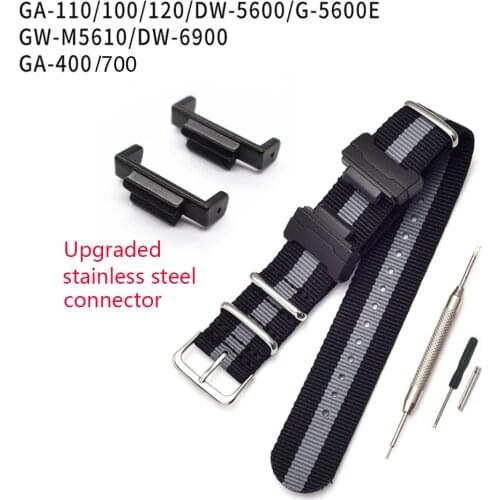 Nylon NATO Replacement Watch Band Connector for Casio G-Shock GA-110/100/120/150/200/400 GD-100/110/120 DW-5600 GW-6900 Strap