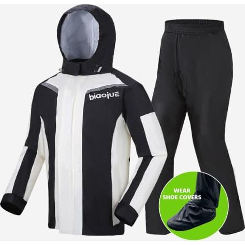 Waterproof Motorcyclist Rain Suit White Moto Raincoat Rain Coat Jacket Pants Motorcycle Fishing Motorbike Biker Rain Set Summer