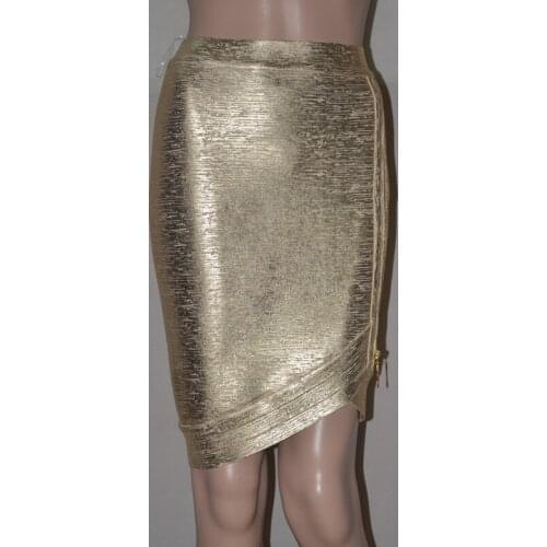New Arrival Brand Women summer Fashion Floral Print Gold Metallic Bandage Skirt knee length Galaxy Skirts